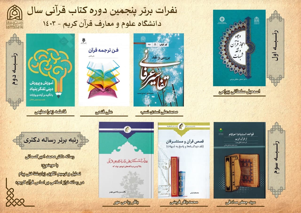 آثار برتر پنجمین جایزه کتاب قرآنی سال معرفی شدند
